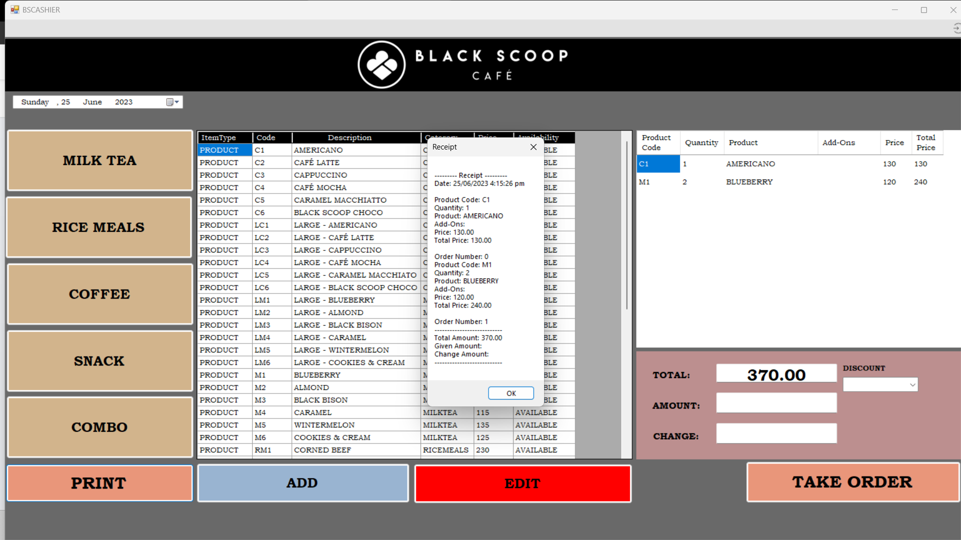 Black Scoop Cafe POS Thumbnail